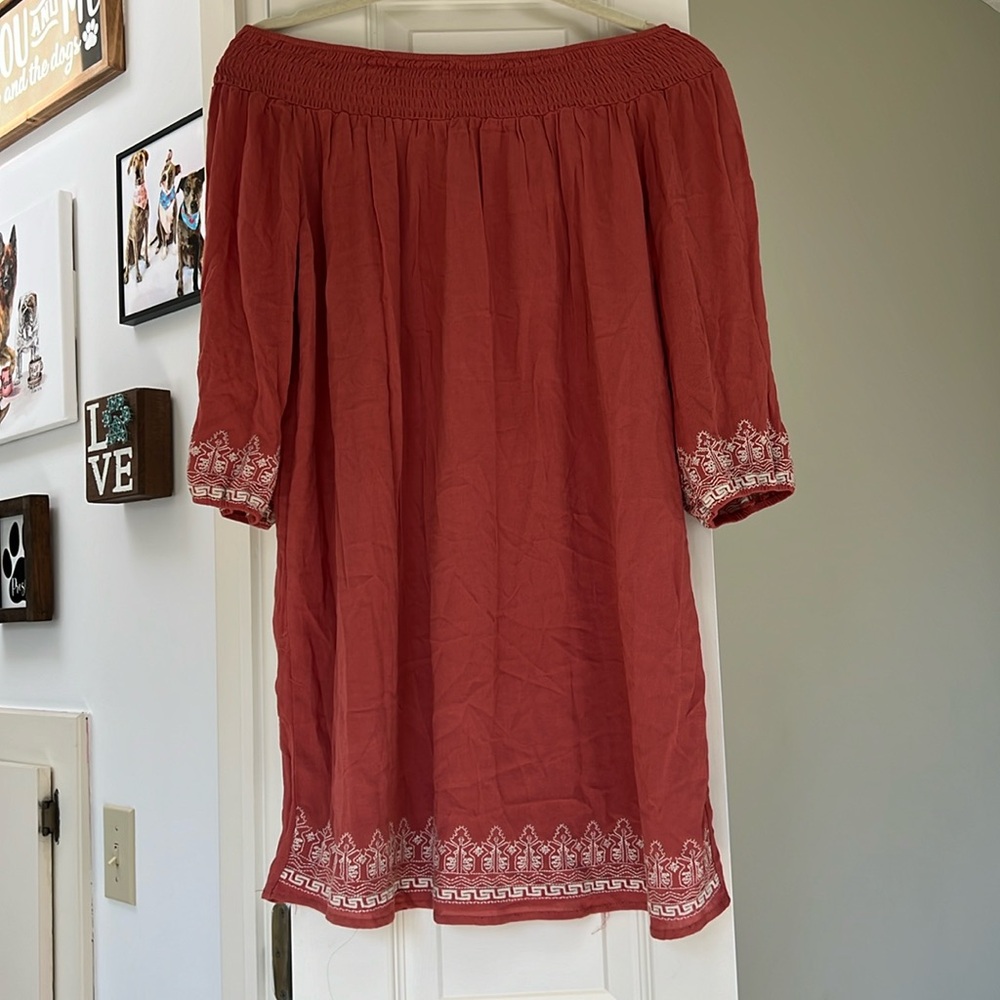 NWT Orange Elastic Neck Tunic perfect for summer or early fall.